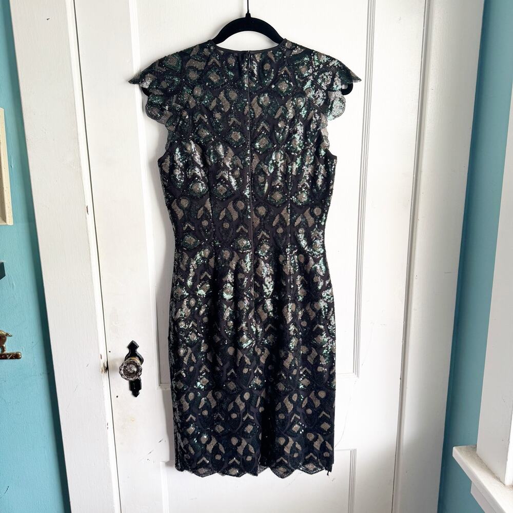 Katherine Kelly Gwen Sequin Sheath Dress Cap Sleeves Cocktail Event Sexy Size 2 - Picture 10 of 15